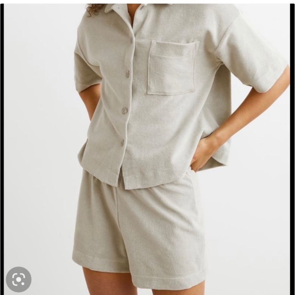 H&M terry cloth set in sage.